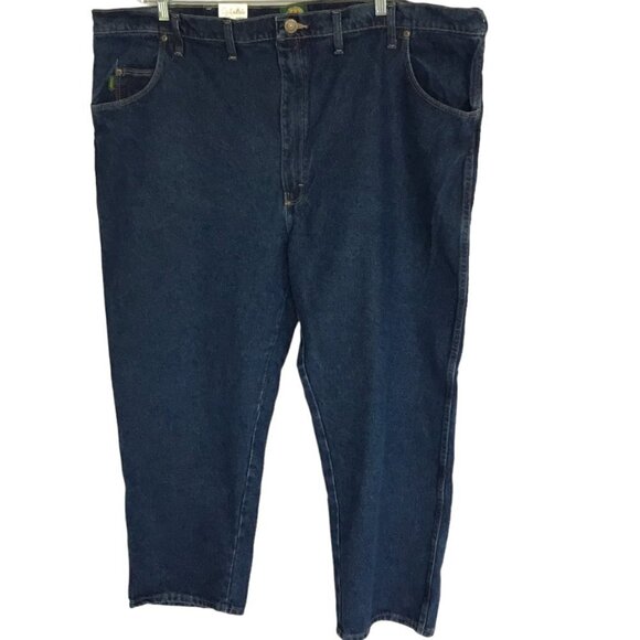 NWT Cabela's Men's Rough Neck Jeans Relaxed Fit Size 50-30 in Dark Wash Workwear - Picture 1 of 11